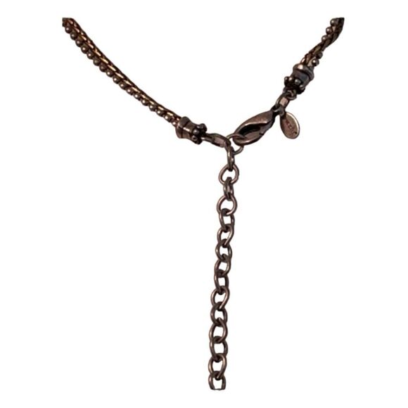 Chicos Dog Tag Long Necklace Double Chain Boho Bollywood Antique Silver Gold - Picture 4 of 4